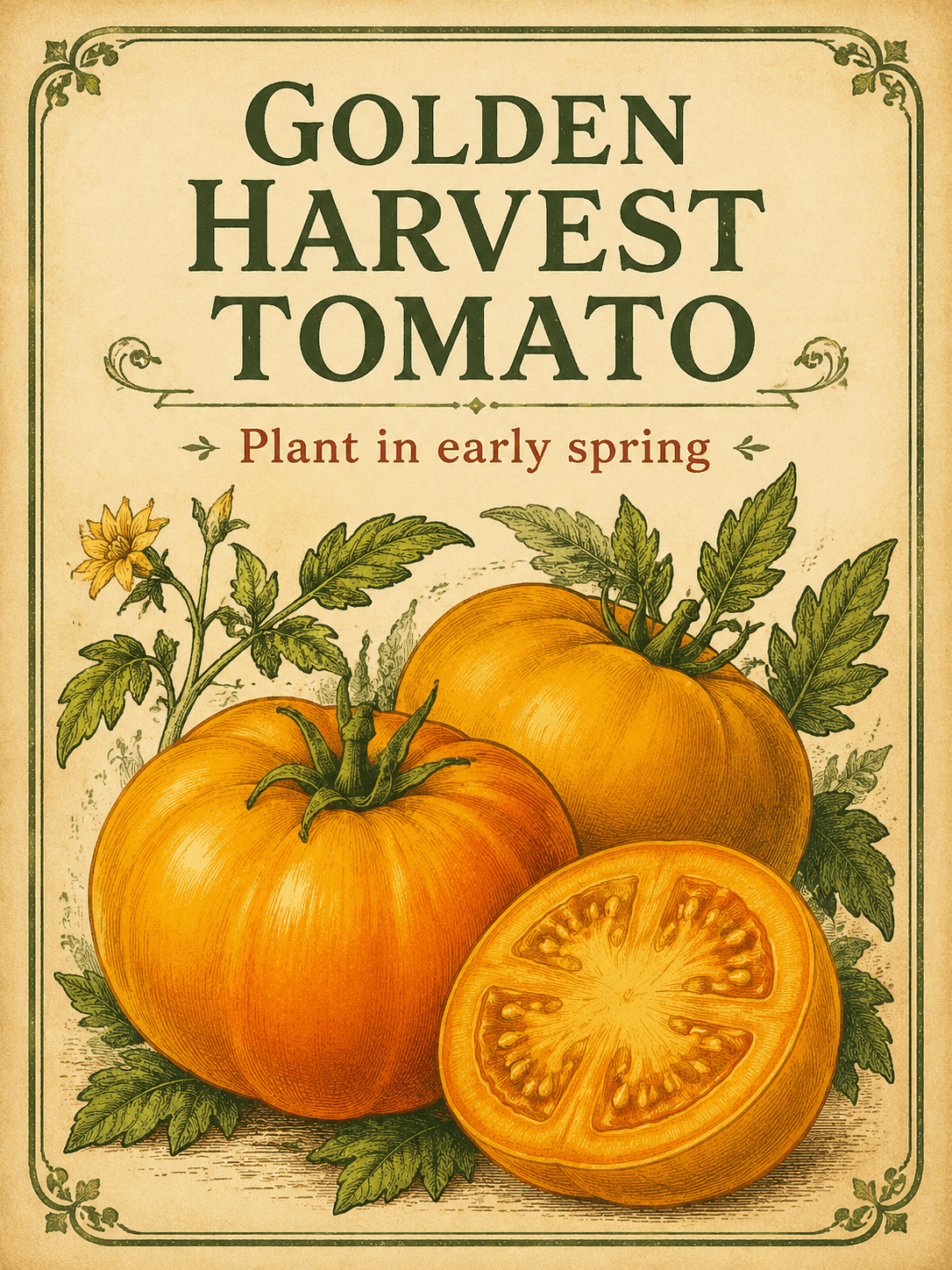 Period-correct ornament and golden produce matching the name