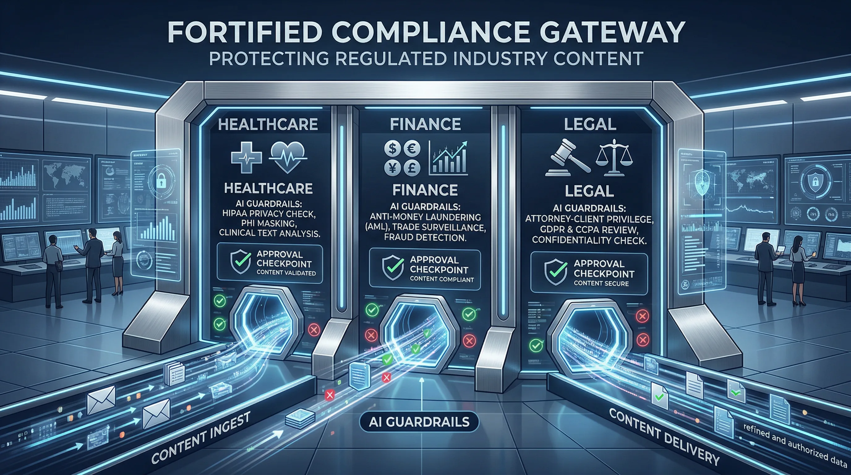 AI Content in Regulated Industries: Compliance Frameworks for Healthcare, Finance, and Legal
